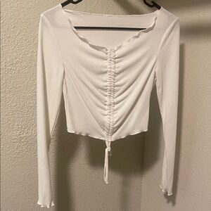 SHEIN White Ruched Crop Top